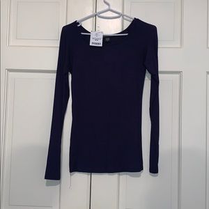 Navy blue long sleeve shirt